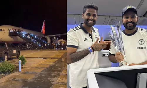 രോഹിത്തും സംഘവും യാത്ര തിരിച്ചു; നാളെ ജന്മനാടിന്‍റെ ആഹ്ലാദാരവങ്ങളിലേക്ക് പറന്നിറങ്ങും; പ്രഭാതഭക്ഷണം മോദിക്കൊപ്പം