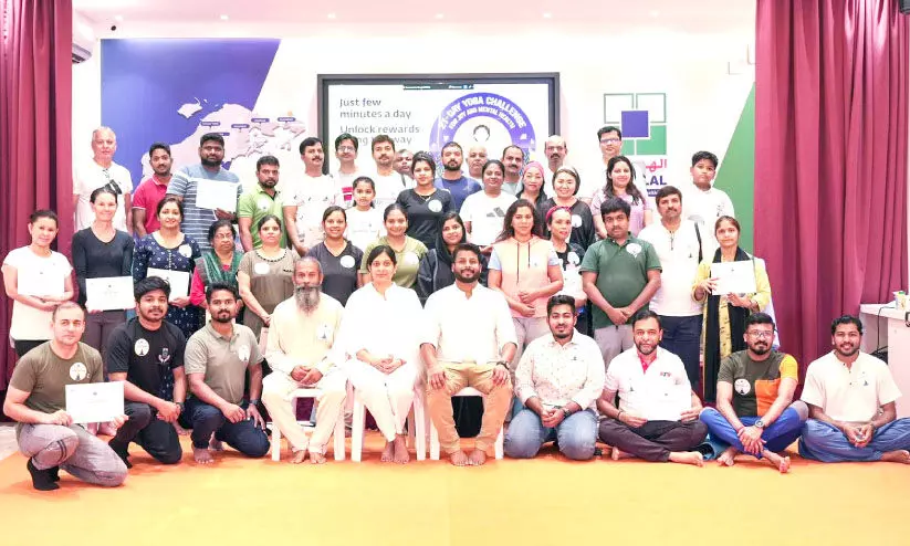 അ​ൽ ഹി​ലാ​ൽ ഹോ​സ്പി​റ്റ​ലി​ൽ യോ​ഗ​ ദി​നാ​ച​ര​ണം