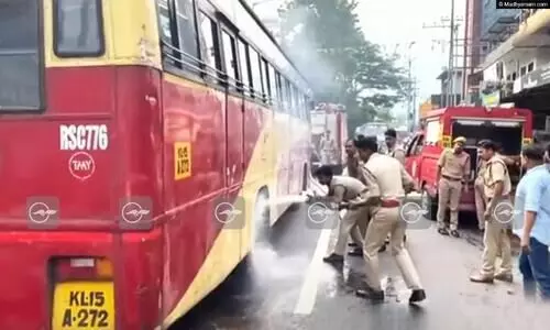 ksrtc bus fire