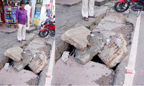 സ്ലാബിനടിയിലുണ്ട്​ അപകടം; കാണാതെ കോർപറേഷൻ