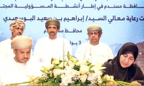 മു​സ​ന്ദ​ത്ത്​ സാ​മൂ​ഹി​ക വി​ക​സ​ന പ​ദ്ധ​തി​ക​ൾ: നി​ര​വ​ധി ക​രാ​റു​ക​ളി​ൽ ഒ​പ്പു​വെ​ച്ചു