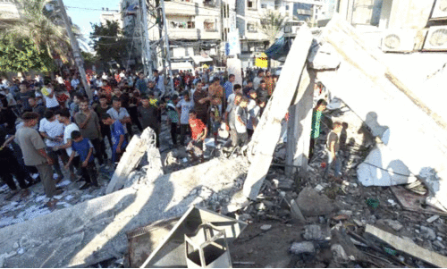 building damaged in attack