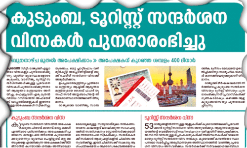 രാ​ജ്യ​ത്തെ​ത്തു​ന്ന സ​ന്ദ​ർ​ശ​ക​രി​ൽ വ​ര്‍ധ​ന