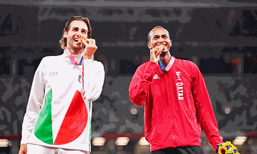 Gian Marco Tamberi, And Mutaz Essa Barsham Gian Marco Tamberi, And Mutaz Essa Barsham