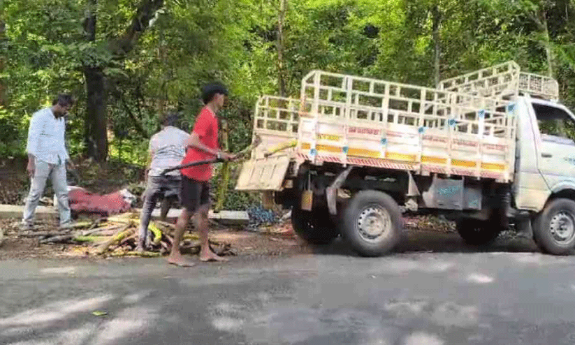 പാതയോരത്ത് മാലിന്യം തള്ളി; പിഴയിട്ട്​ തിരികെയെടുപ്പിച്ചു