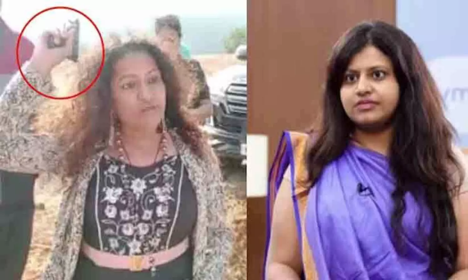 Arms Act case against Puja Khedkars mother for brandishing gun at farmers