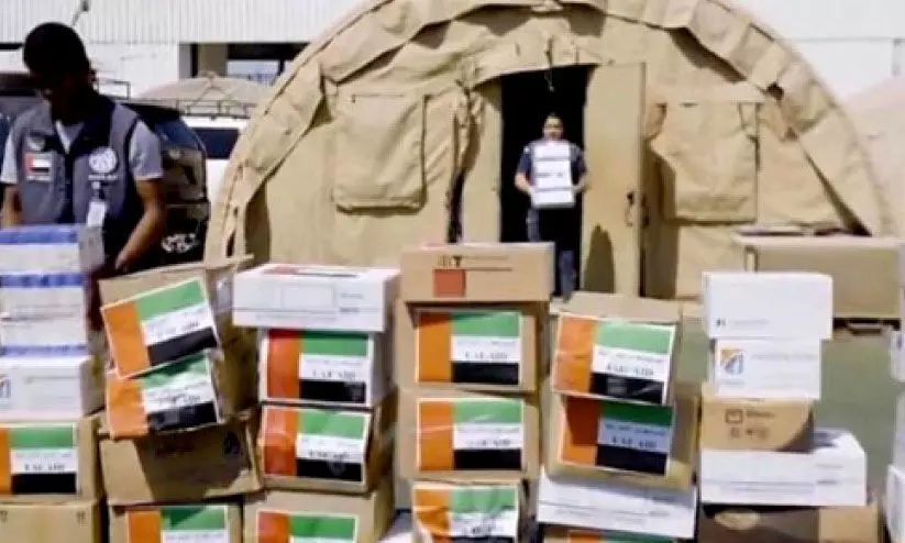 ഗ​സ്സ​ക്ക്​ മൂ​ന്ന്​ ട​ൺ മെ​ഡി​ക്ക​ൽ സ​ഹാ​യം കൂ​ടി എ​ത്തി​ച്ച്​ യു.​എ.​ഇ