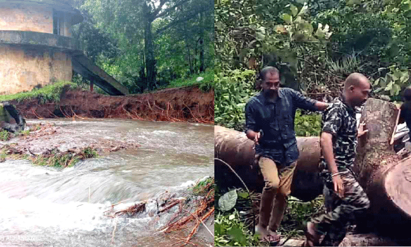 കാറ്റും മഴയും: അച്ചൻകോവിലിൽ വൻ നാശം; നാല്​ വീട് തകർന്നു