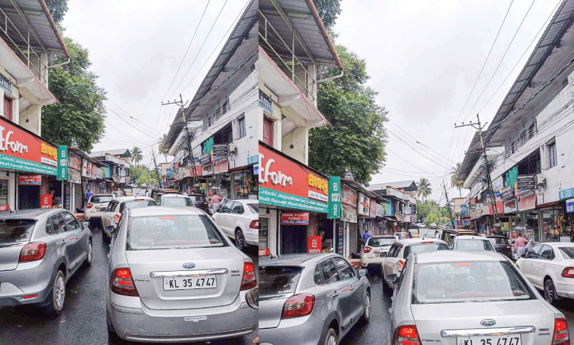 അരുവിത്തുറ കോളജ് റോഡ് ഗതാഗതക്കുരുക്കിൽ അരുവിത്തുറ കോളജ് റോഡ് ഗതാഗതക്കുരുക്കിൽ