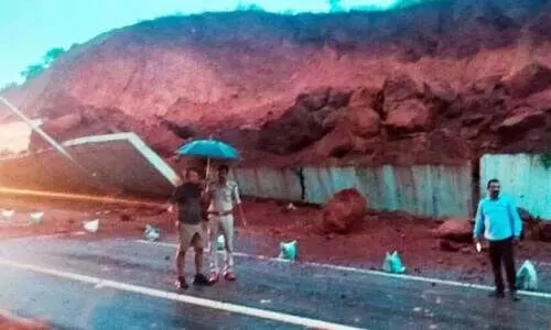 Bypass wall broken due to heavy rain