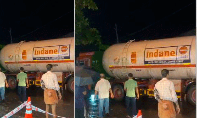 ചാലയിൽ ടാങ്കർ ലോറിയിൽനിന്ന് തീയും പുകയും