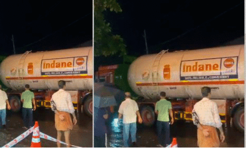 ചാലയിൽ ടാങ്കർ ലോറിയിൽനിന്ന് തീയും പുകയും