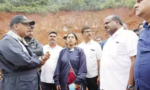 When Chief Minister H.D. Kumaraswamy arrived In Shirur landslide disaster place