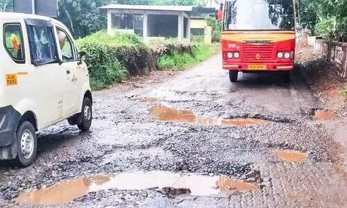 Potholes on the road