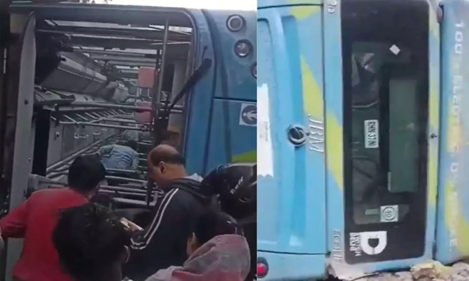 ഡൽഹിയിൽ ഇലക്ട്രിക് ബസ് മെട്രോ തൂണിൽ ഇടിച്ച് യുവതി മരിച്ചു; 23 പേർക്ക് പരിക്കേറ്റു