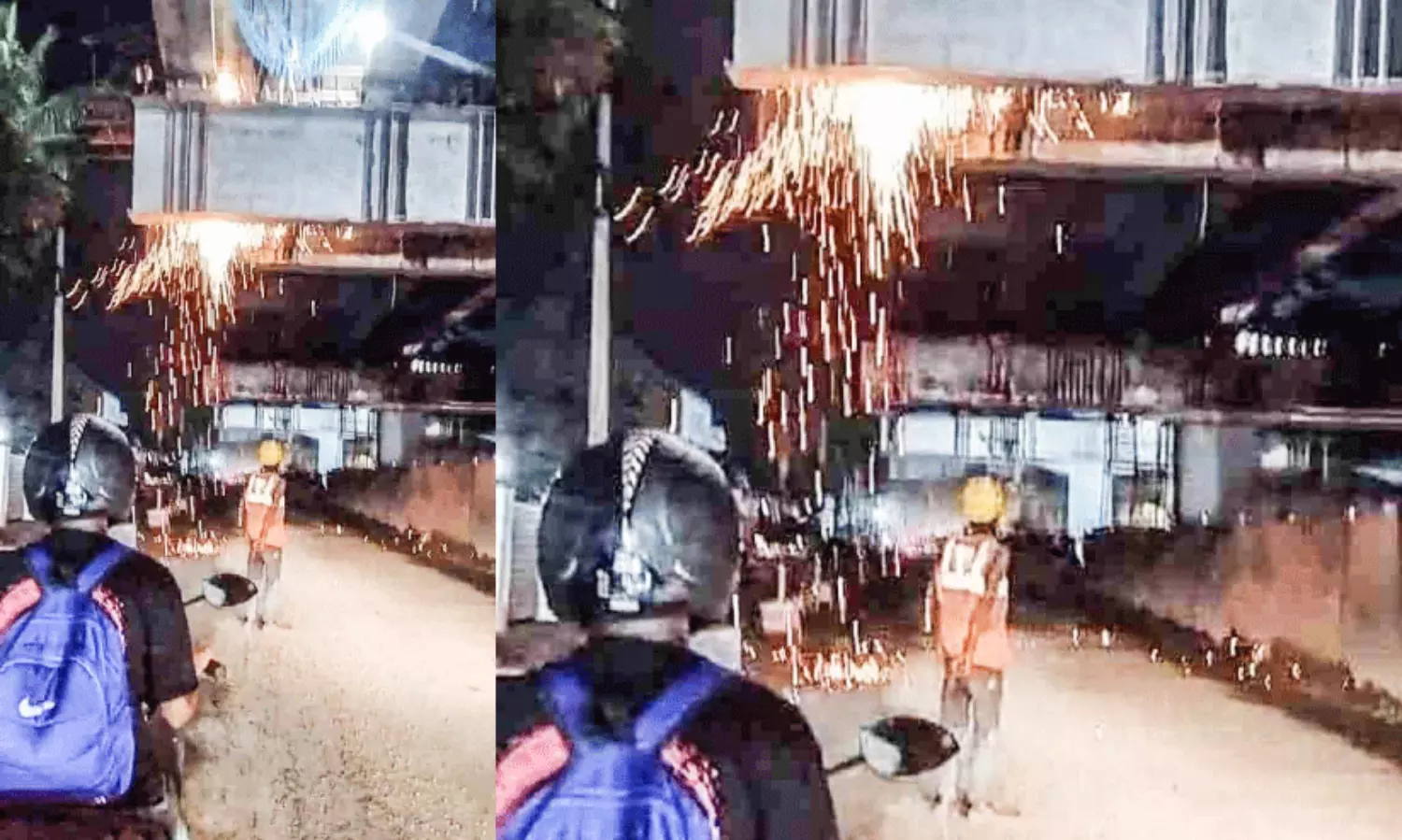 ഉയരപ്പാത നിർമാണം; കോൺക്രീറ്റിങ്​ അവശിഷ്ടവും തീപ്പൊരിയും യാത്രക്കാരെ വലക്കുന്നു