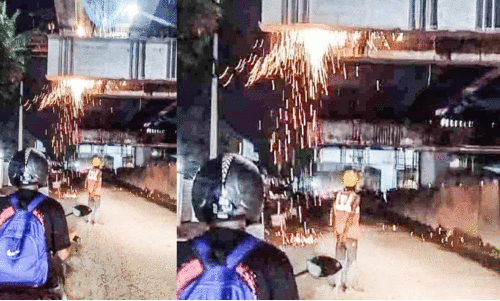 ഉയരപ്പാത നിർമാണം; കോൺക്രീറ്റിങ്​ അവശിഷ്ടവും തീപ്പൊരിയും യാത്രക്കാരെ വലക്കുന്നു