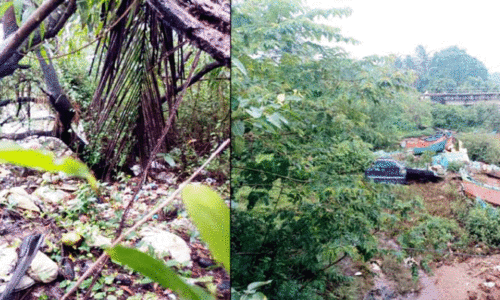 പുഴയോരത്ത് മാലിന്യം തള്ളുന്നു; പ്രതിഷേധവുമായി നാട്ടുകാർ
