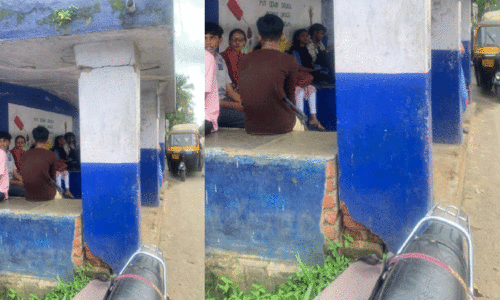 അപകടം കാത്ത് ബസ് കാത്തിരിപ്പുകേന്ദ്രം