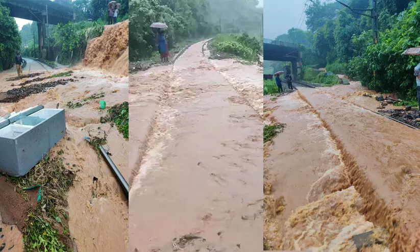 മണ്ണിടിച്ചിൽ, വെള്ളക്കെട്ട്; സംസ്ഥാനത്ത് ട്രെയിൻ ഗതാഗതം താറുമാറായി; തൃശൂർ-ഷൊർണൂർ സർവീസ് നിർത്തി