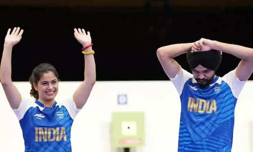 വീണ്ടും മനു ഭാകർ, ഇത്തവണ കൂടെ സ​ര​ബ്ജോ​ത് സി​ങ്ങും; ഇന്ത്യക്ക് രണ്ടാം മെഡൽ