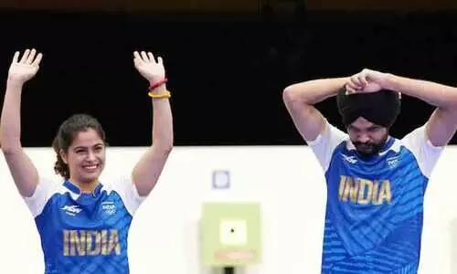 വീണ്ടും മനു ഭാകർ, ഇത്തവണ കൂടെ സ​ര​ബ്ജോ​ത് സി​ങ്ങും; ഇന്ത്യക്ക് രണ്ടാം മെഡൽ