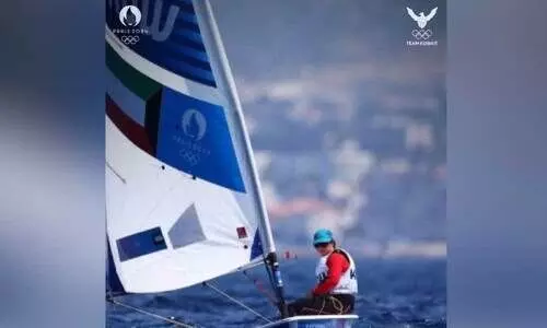 Amina Shah competing in womens single sailing Amina Shah competing in womens single sailing