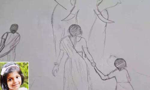 സം​വേ​ദ്യ മു​ല്ലേ​രി​ വരച്ച ചി​ത്രം