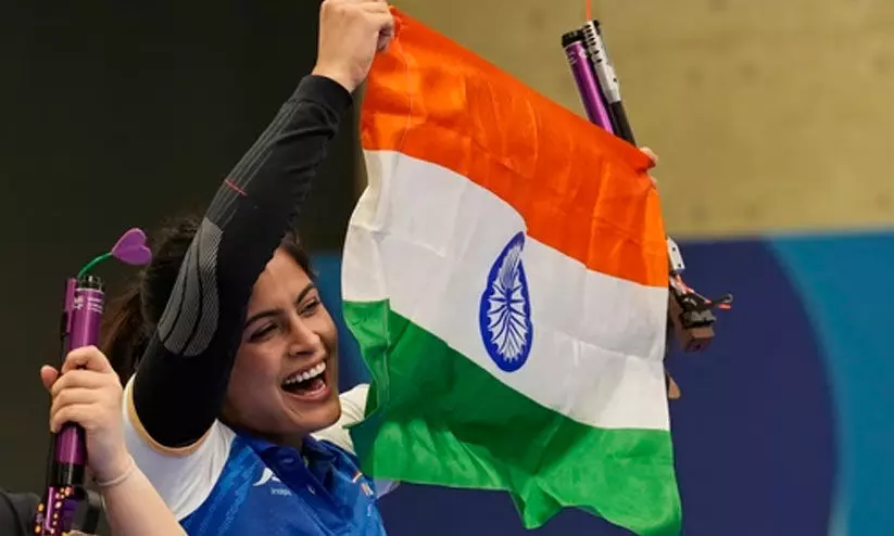 സമാപന ചടങ്ങ്; ഇന്ത്യയുടെ കൊടി ഉയർത്താൻ മനു ഭാകർ സമാപന ചടങ്ങ്; ഇന്ത്യയുടെ കൊടി ഉയർത്താൻ മനു ഭാകർ