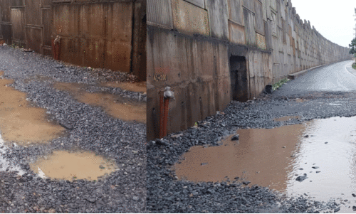 റോഡിൽ പാതാളക്കുഴി; യാത്ര ദുരിതം