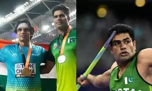 അന്ന് നീരജിനൊപ്പം ത്രിവർണ പതാകക്ക് കീഴില്‍ നിന്നതിന് അധിക്ഷേപം; അർഷാദ് നദീം സ്വർണത്തിലേക്ക് എറിഞ്ഞുകയറിയത് ദുർഘട പാതകളിലൂടെ...