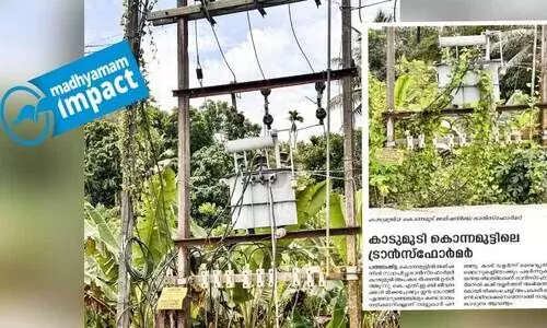 ട്രാൻസ്​ഫോർമറിലെ കാട്​ വെട്ടിമാറ്റി