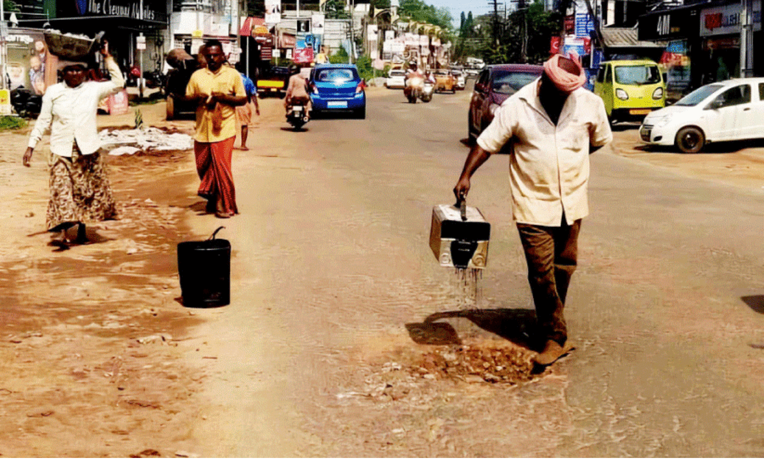 Repair work has started on the road