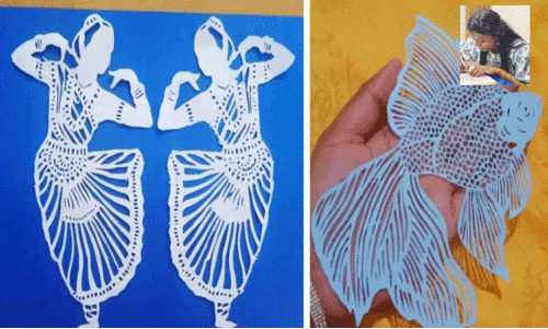 വീട്ടമ്മയുടെ കരവിരുതിൽ വിരിയുന്നത് മനോഹര ചിത്രങ്ങൾ