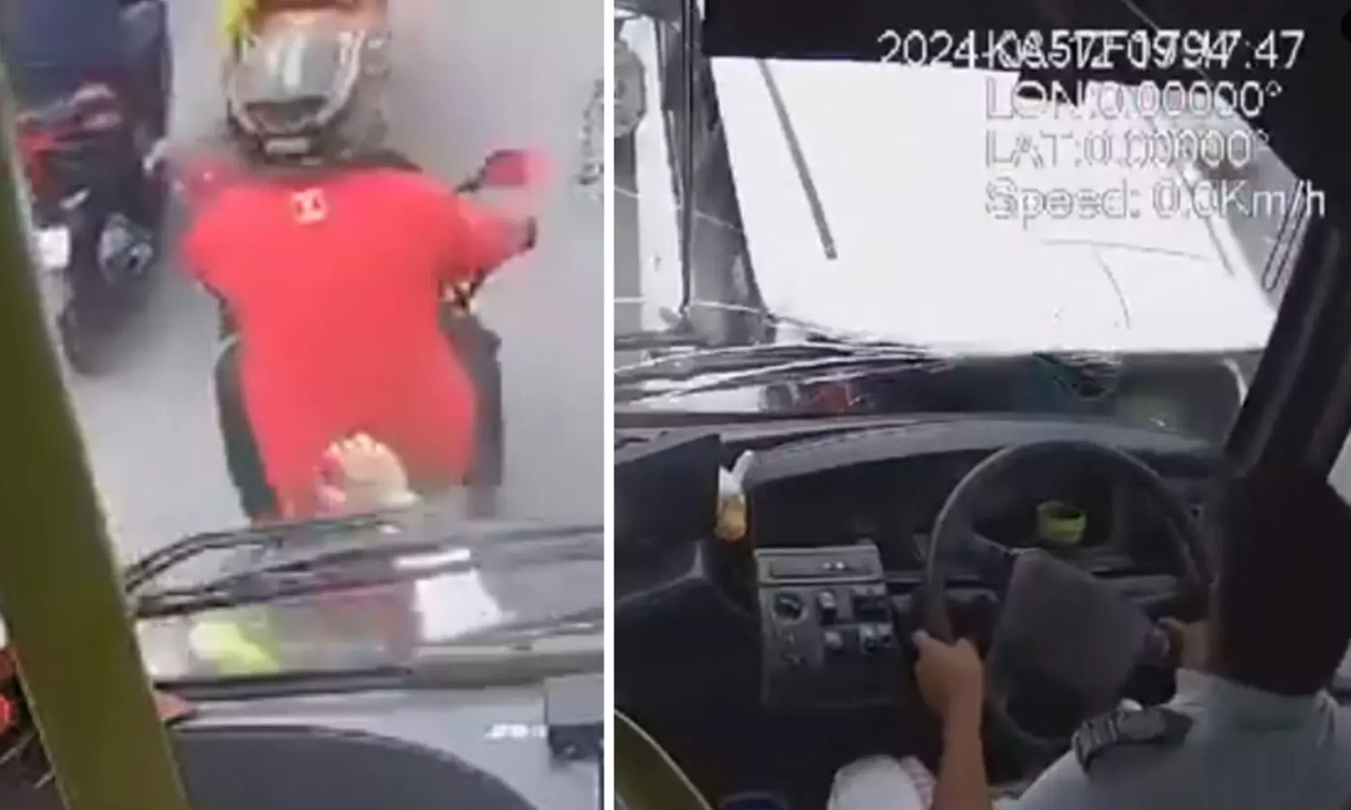 വോൾവോ ബസ് മേൽപാലത്തിൽ വാഹനങ്ങളിൽ ഇടിച്ചുകയറി VIDEO