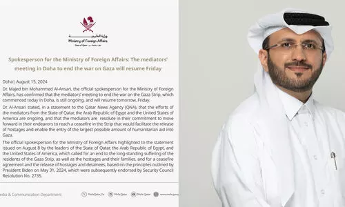 ഗസ്സ: വെടിനിർത്തൽ ചർച്ചയുടെ ചൂടിൽ ദോഹ; ചർച്ച വെള്ളിയാഴ്​ചയും തുടരും