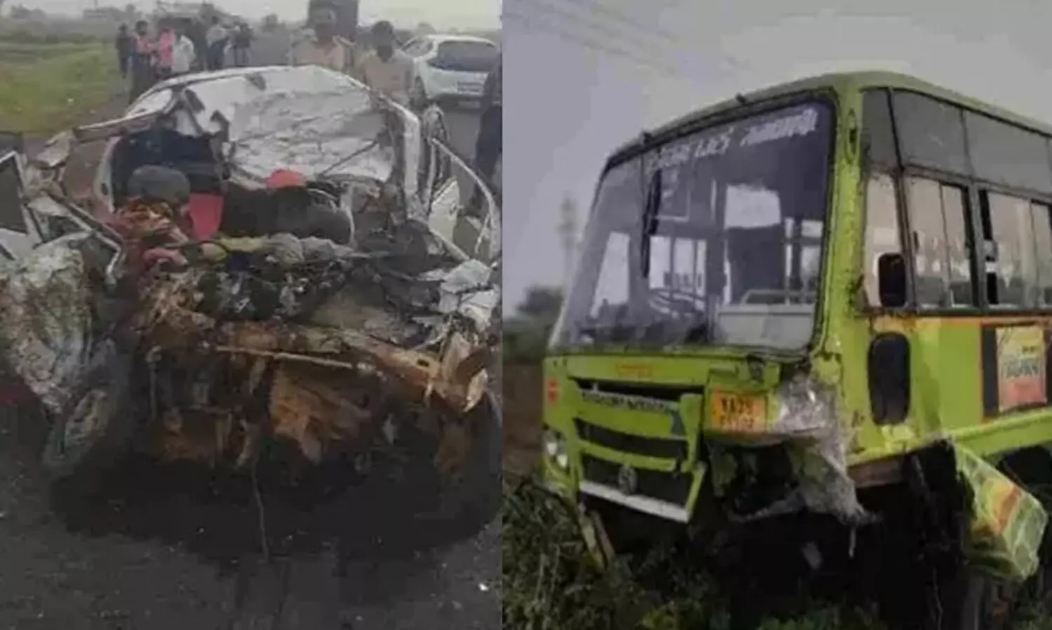 ബസും കാറും കൂട്ടിയിടിച്ച് ഒരു കുടുംബത്തിലെ നാലുപേർ മരിച്ചു