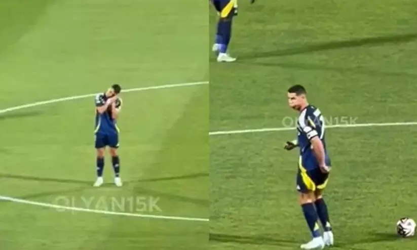 17 മിനിറ്റിനിടെ നാലു ഗോളുകൾ! ക്രിസ്റ്റ്യാനോക്ക് സഹിച്ചില്ല, സഹതാരങ്ങളോട് അശ്ലീല ആംഗ്യം; വിവാദം