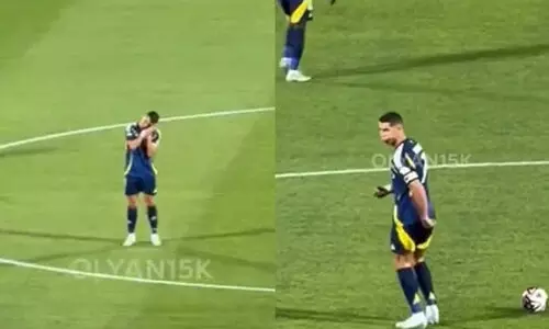 17 മിനിറ്റിനിടെ നാലു ഗോളുകൾ! ക്രിസ്റ്റ്യാനോക്ക് സഹിച്ചില്ല, സഹതാരങ്ങളോട് അശ്ലീല ആംഗ്യം; വിവാദം