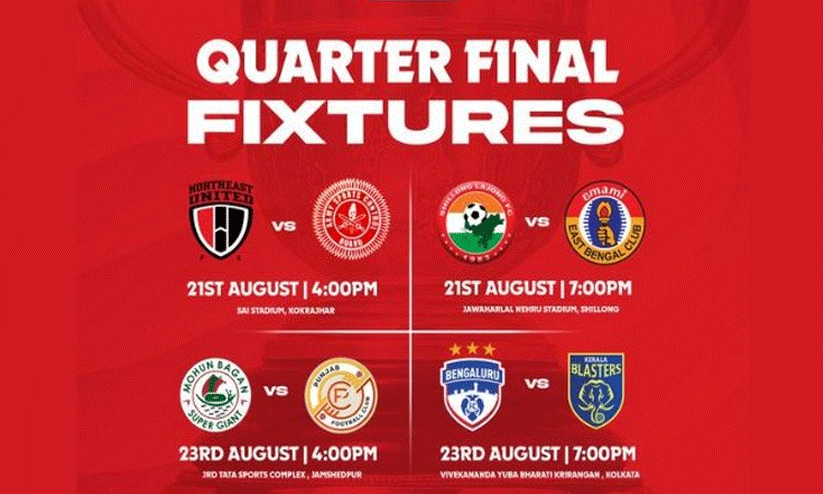 ഡ്യൂറൻഡ് കപ്പ് ക്വാർട്ടർ ഇന്ന് മുതൽ ഡ്യൂറൻഡ് കപ്പ് ക്വാർട്ടർ ഇന്ന് മുതൽ