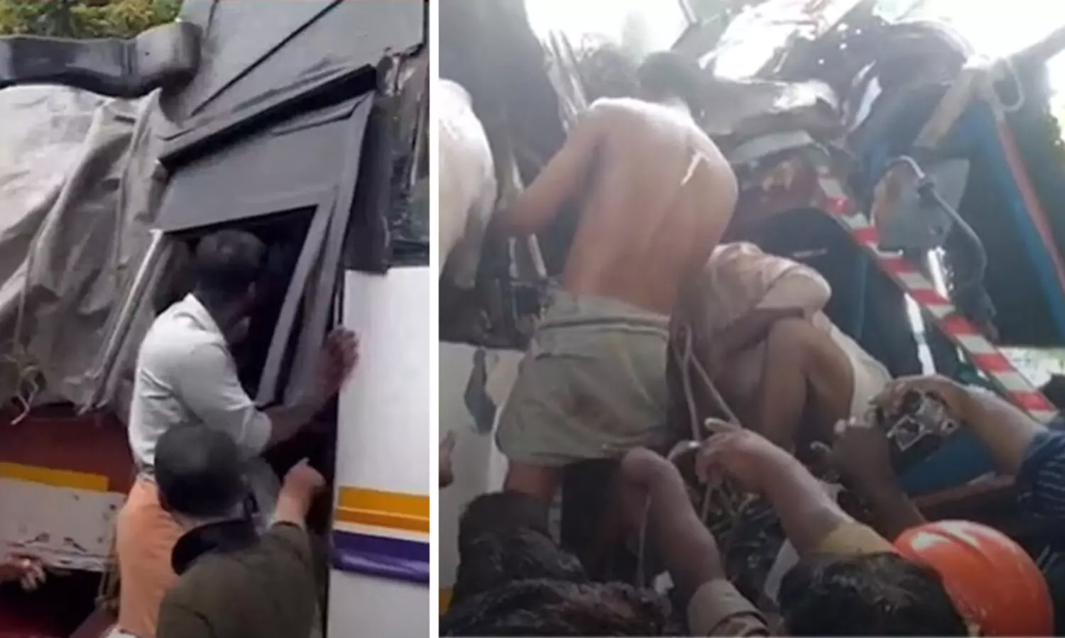 ലോറിയുമായി കൂട്ടിയിടിച്ച് ബസ്​ കാബിനിൽ മണിക്കൂറുകൾ കുടുങ്ങിയ ഡ്രൈവർ രക്തം വാർന്ന്​ മരിച്ചു