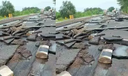 പട്ടേൽ പ്രതിമയിലേക്കുള്ള റോഡ് തവിടുപൊടി!; ശിവജി പ്രതിമ തകർന്നതിനു പിന്നാലെ വീണ്ടും വെട്ടിലായി ബി.ജെ.പി