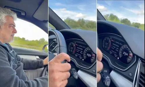 റേസിങ് ട്രാക്കിലെ അടവുകൾ മറന്നിട്ടില്ല; ഔഡി കാർ 234 കിലോമീറ്റർ വേഗത്തിൽ പായിച്ച് അജിത് -വിഡിയോ