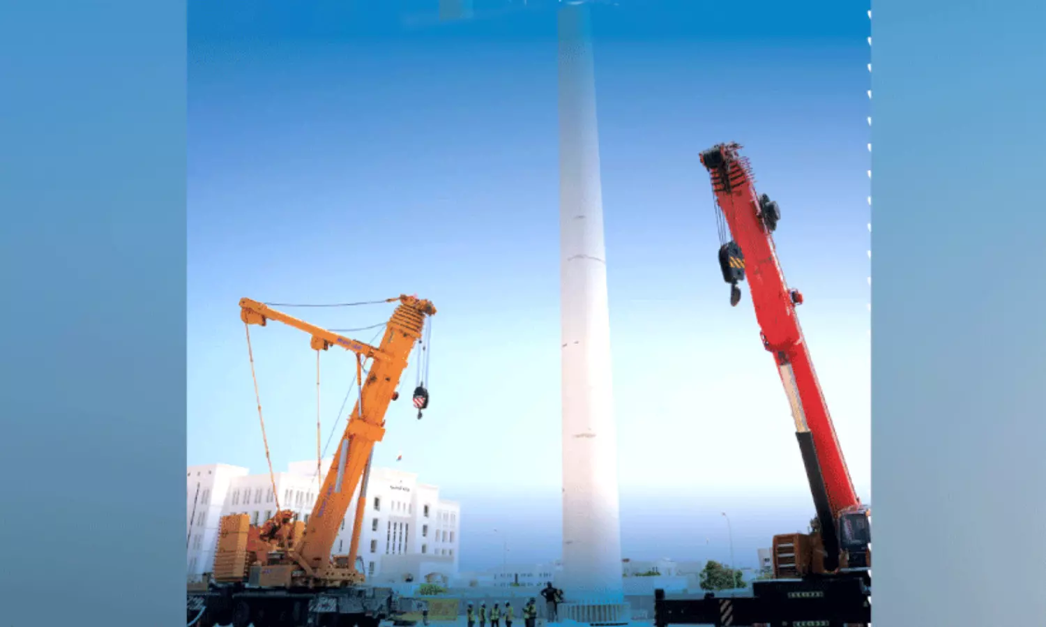 ഏ​റ്റ​വും വ​ലി​യ കൊ​ടി​മ​രം; അ​ൽ ഖു​വൈ​ർ  സ്‌​ക്വ​യ​ർ നി​ർ​മാ​ണം പു​രോ​ഗ​മി​ക്കു​ന്നു