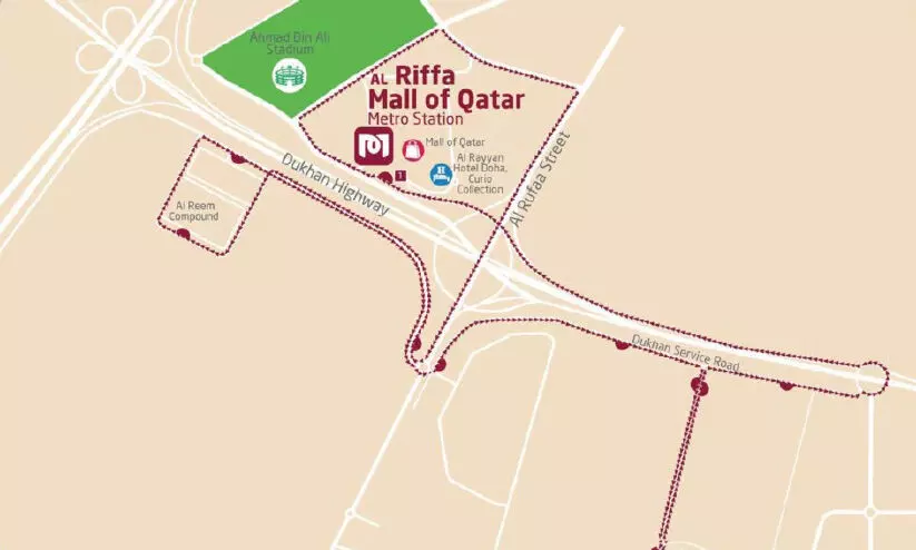 മെ​ട്രോ ലി​ങ്ക്  ബ​സി​ന്റെ റൂ​ട്ട്