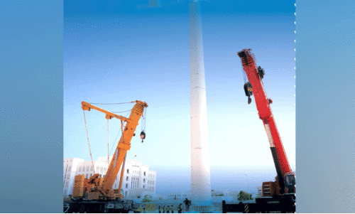 ഏ​റ്റ​വും വ​ലി​യ കൊ​ടി​മ​രം; അ​ൽ ഖു​വൈ​ർ  സ്‌​ക്വ​യ​ർ നി​ർ​മാ​ണം പു​രോ​ഗ​മി​ക്കു​ന്നു