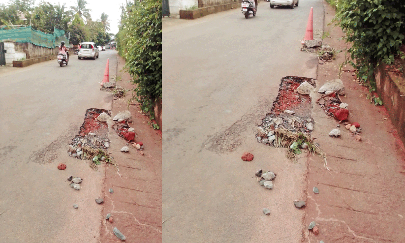 ബത്തേരി ആശുപത്രി റോഡിൽ കുഴി ബത്തേരി ആശുപത്രി റോഡിൽ കുഴി