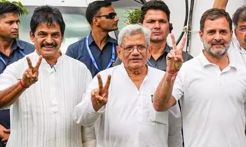 Sitaram Yechury, KC Venugopal, Rahul Gandhi