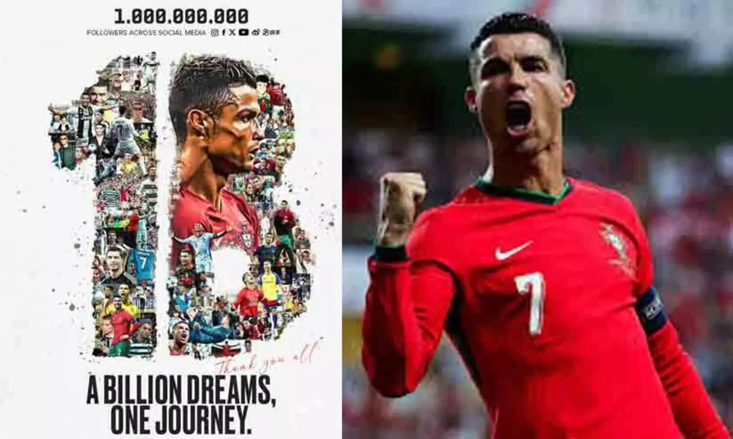 ഇതിലും കൂടുതൽ സ്വാധീനമുള്ള സ്പോർട്സ് താരമുണ്ടോ?ബില്ല്യൺ ഫോളോവേഴ്സുമായി റൊണാൾഡോ