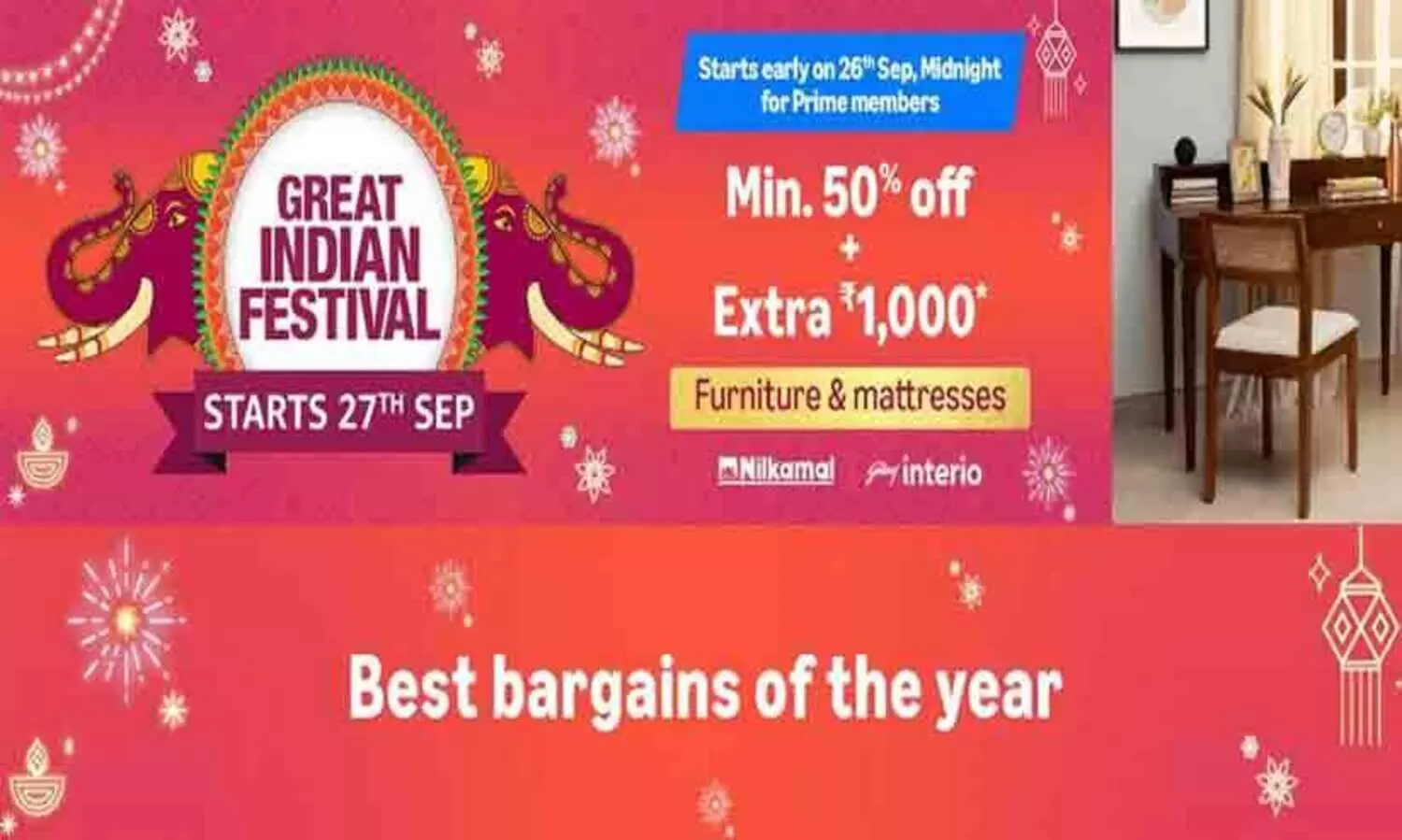ഗ്രേറ്റ് ഇന്ത്യൻ ഫെസ്റ്റിവൽ; മികച്ച ബ്രാൻഡുകളിലെ  ഫർണിച്ചറുകൾക്ക് വമ്പൻ ഡിസ്കൗണ്ട്